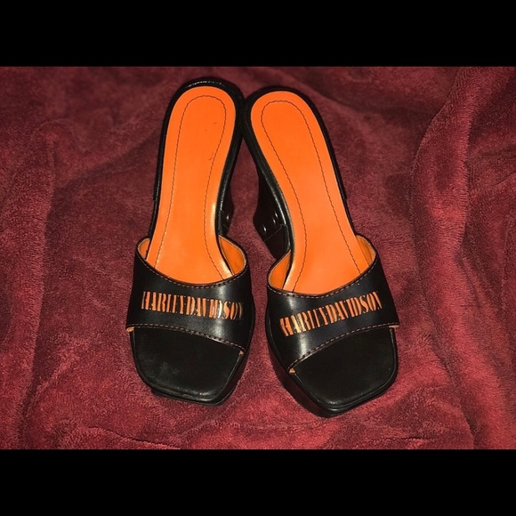 Authentic Vintage Harley Davidson Platform Wedges - Picture 2 of 6